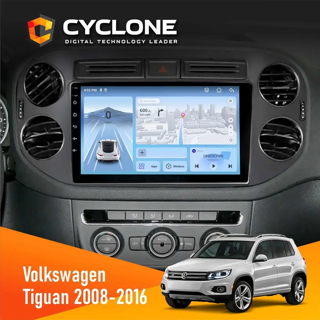Штатна магнітола Volkswagen Tiguan 2011-2016 Cyclone C9-012 4x64, DSP, 4G Cyclone (НФ-00008072)