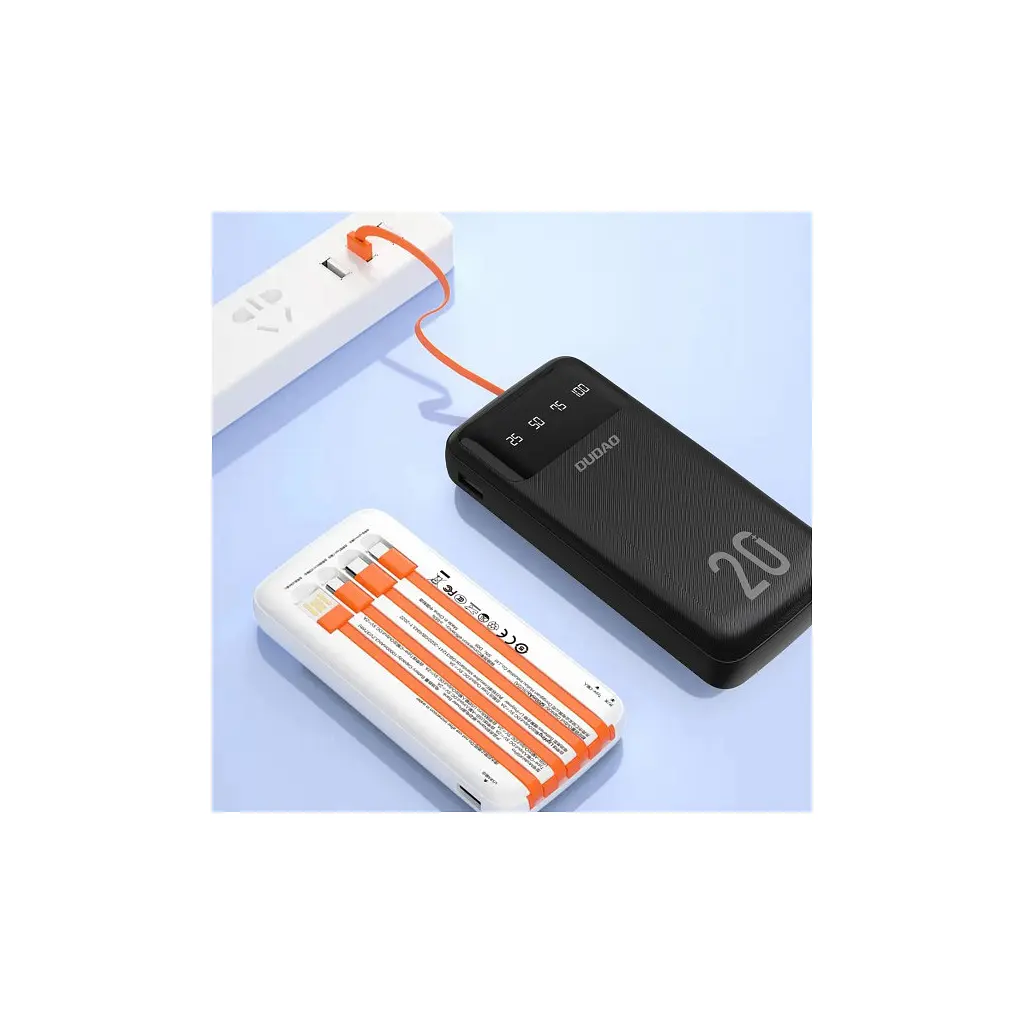 Батарея універсальна Dudao K6Pro+ 20000mAh 10W with USB-C/Lightning/MicroUSB/USB-A cables (6977196682393) - фото 5