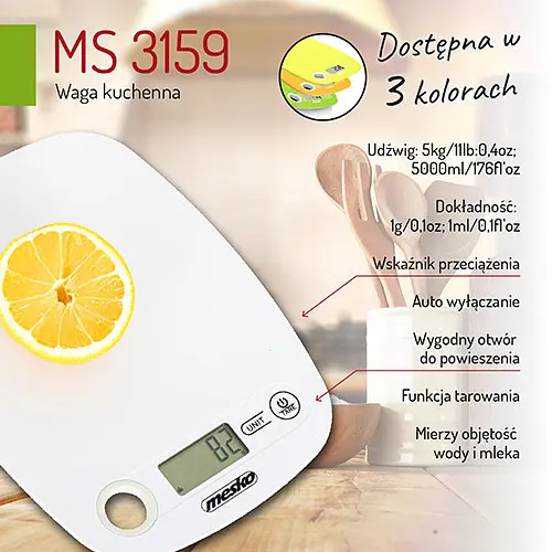 Ваги кухонні Mesko MS 3159 white - фото 7