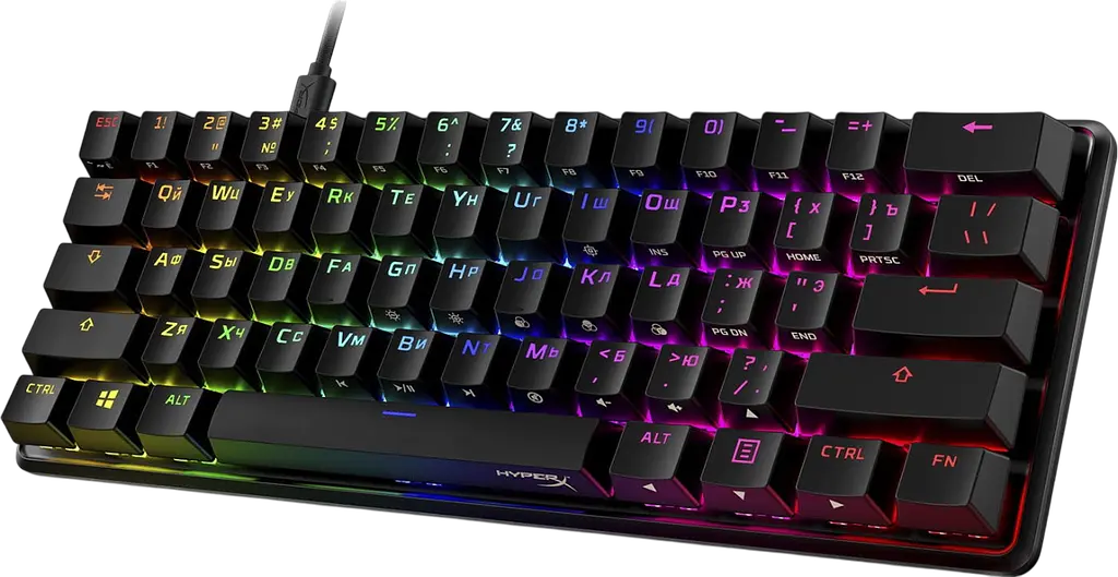 Клавіатура HyperX Alloy Origins 60 Red UA RGB Black (4P5N4AA) - фото 3