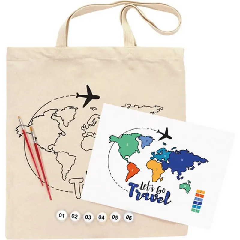 Набор для творчества экосумка-раскраска "Lets go Travel" Rosa N0003655, 38х42 см - фото 2