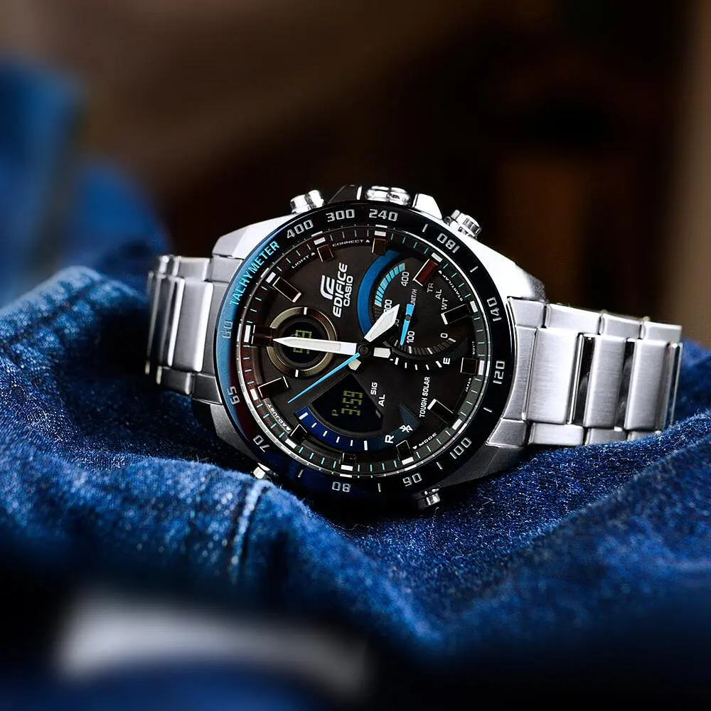 Чоловічий годинник Casio ECB-900DB-1B Сріблястий ( AT1141-0294 ) - фото 2