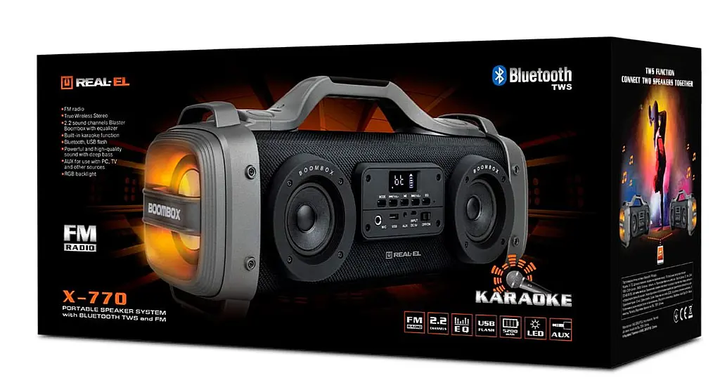 Портативна акустика REAL-EL X-770 Black [82781] - фото 6