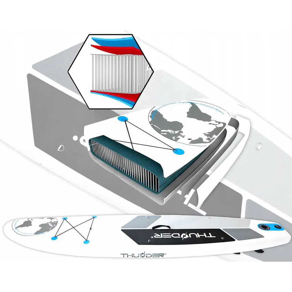 Надувна дошка SUP THUNDER Planet 320 см з веслом Blue - фото 3