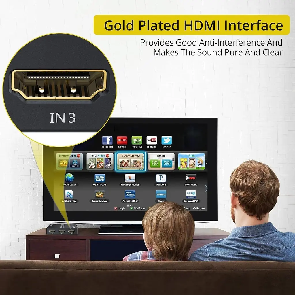 HDMI-перемикач Proster 3×1 з аудіоекстрактором, PIP та пультом ДК, 4K - фото 4