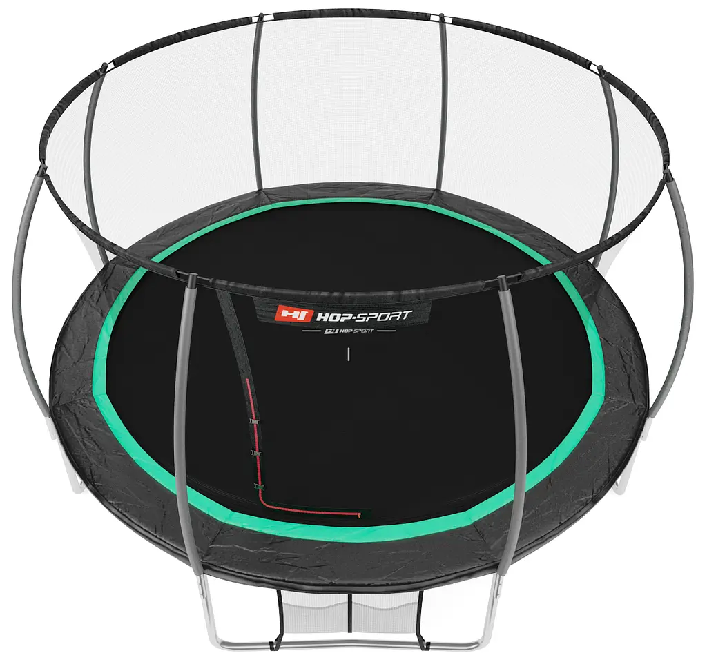 Батут Hop-Sport Premium 14ft (427см) чорно-зелений з внутрішньою сіткою - фото 2