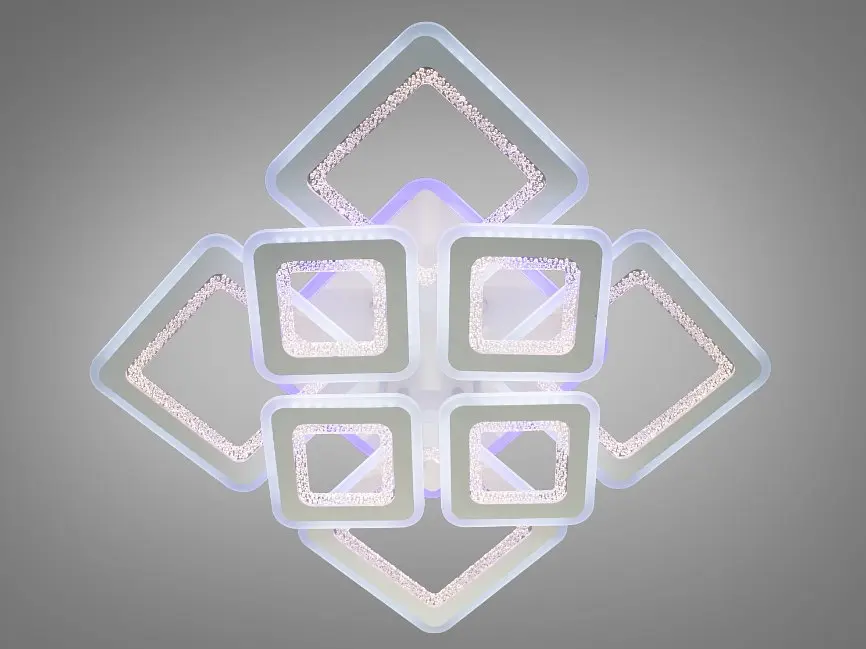 Стельова квадратна світлодіодна люстра Diasha білого кольору H8506/4+4 WH LED 3color - фото 4