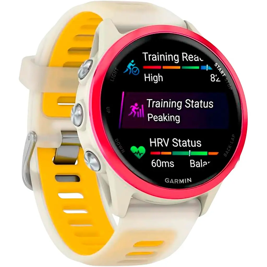 Смарт-годинник Garmin Forerunner 570 42mm Raspberry Aluminum with Translucent Bone/Mango Band (010-02970-02) [142393] - фото 3