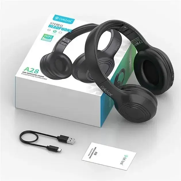 Навушники Celebrat A28 Bluetooth Headphones Black - фото 6