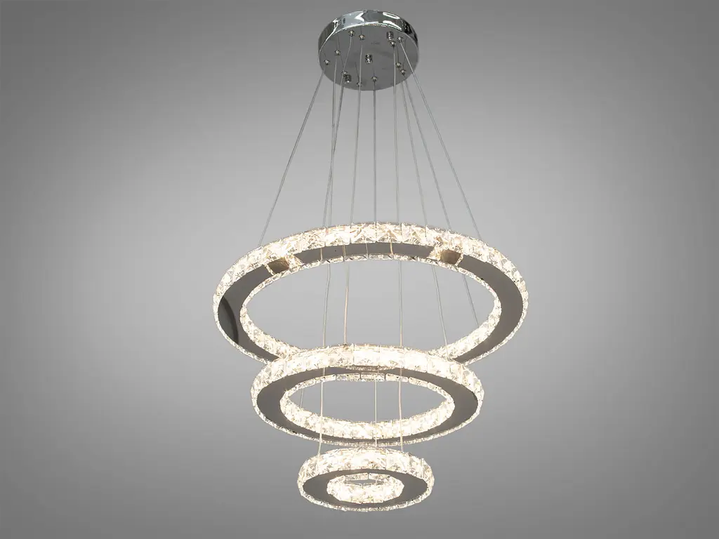Кришталева світлодіодна LED люстра для високих стель Diasha 7201-6AS - фото 2