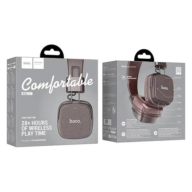 Наушники Hoco W56 Earl BT headphones, BT5.4, AUX, TF, Type-C, 250mAh, 28h, brown - фото 4