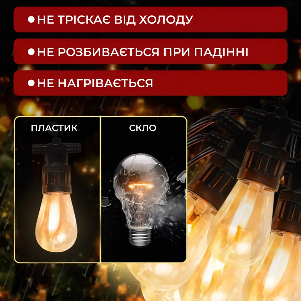 Уличная ретро-гирлянда GarlandoPro 10 LED длина 5 м, теплый белый (S14Y) - фото 5