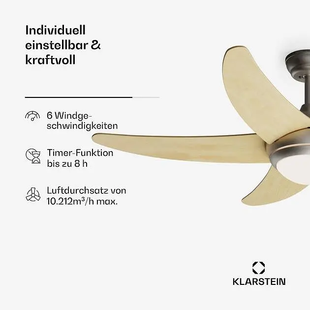 Потолочный вентилятор Klarstein Bolero Smart 55 Вт (10046058) - фото 5