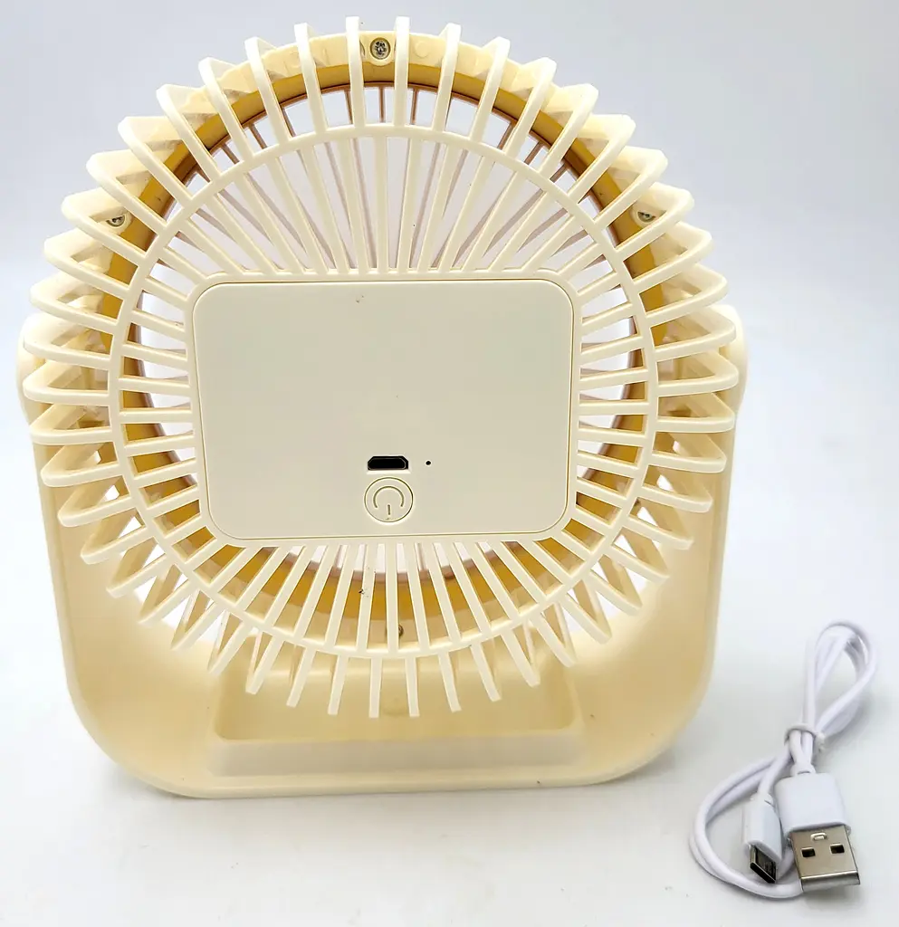 Вентилятор акумуляторний настільний від USB діаметр 14см Охолоджувач повітря Portable Fan UKC ZB124A 6376 жовтий - фото 3