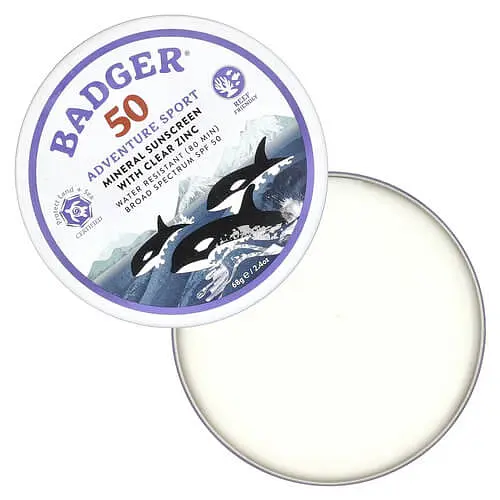 Сонцезахисні засоби Mineral Sunscreen with Clear Zinc SPF 50 68 g Badger vit0004912 - фото 4