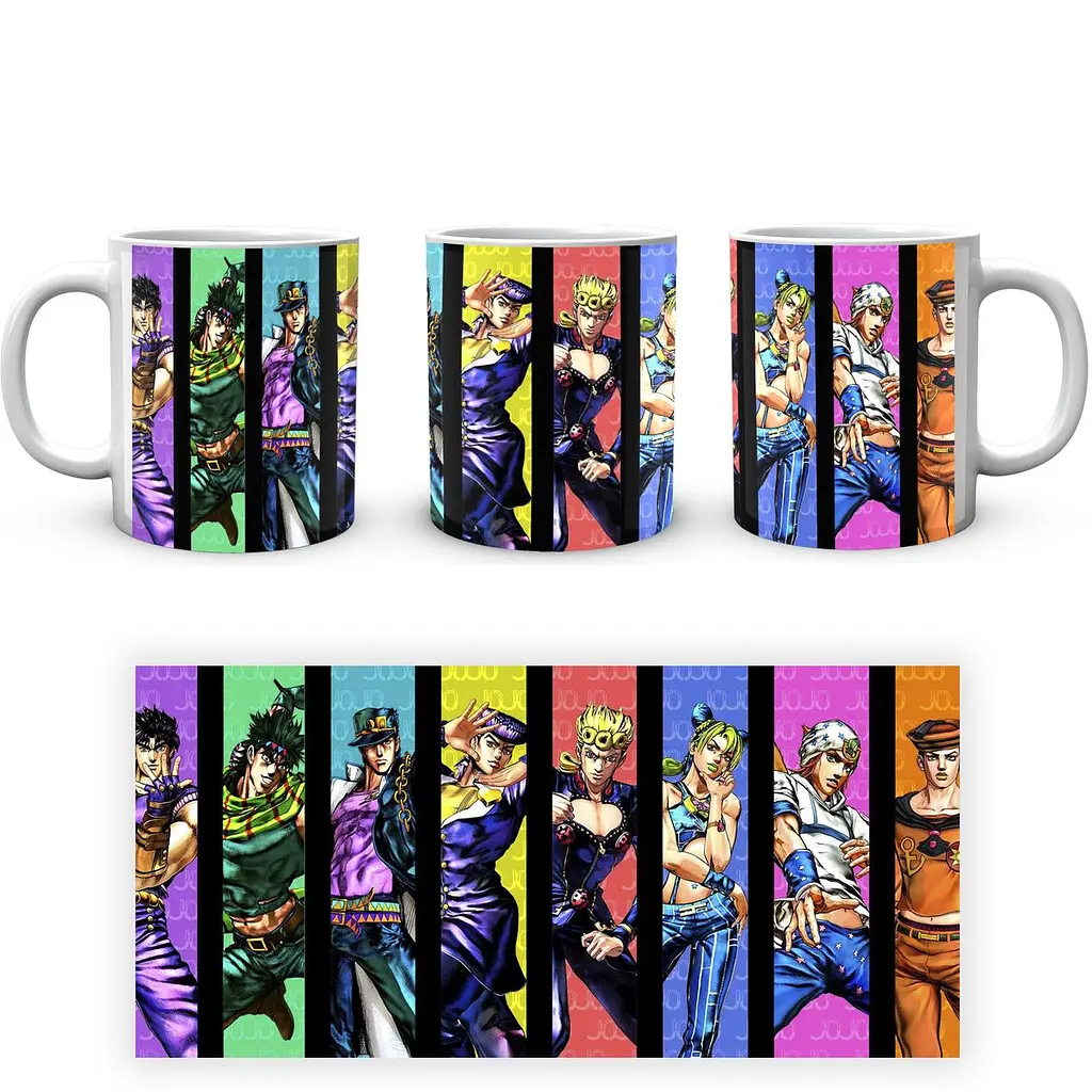 Кухоль GeekLand Неймовірні пригоди ДжоДжо JoJo's Bizarre Adventure Головні герої JJ 02.409 330 мл білий - фото 3