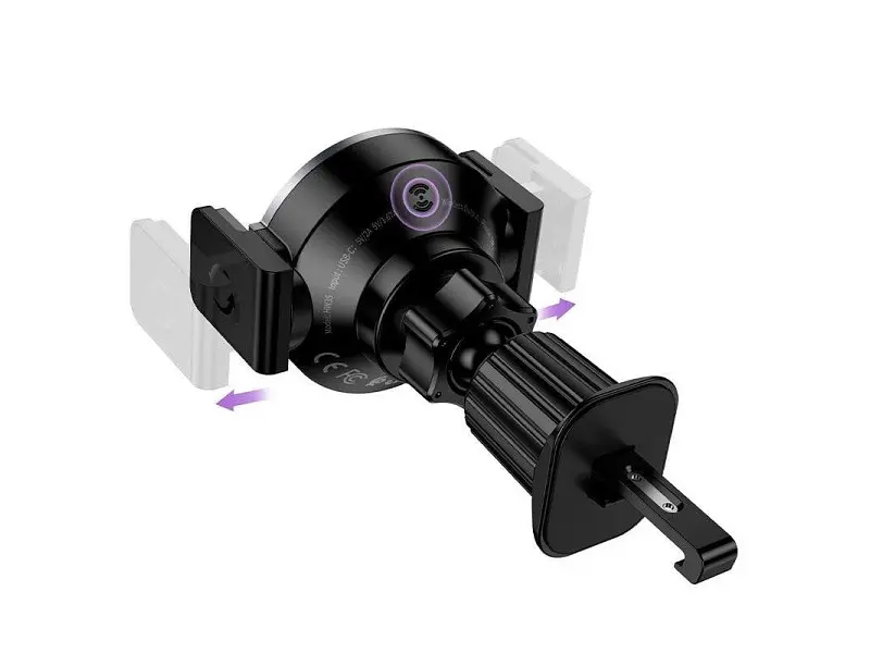 Автомобільний тримач для смартфона Hoco HW35 Qi 15W Black - фото 3