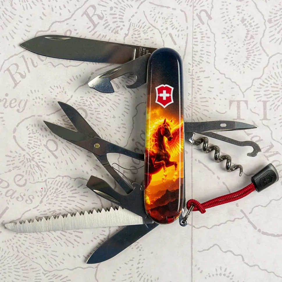 Складаний ніж Victorinox HUNTSMAN ZODIAC Вогняний пегас 1.3713.3.Z5250pk - фото 6