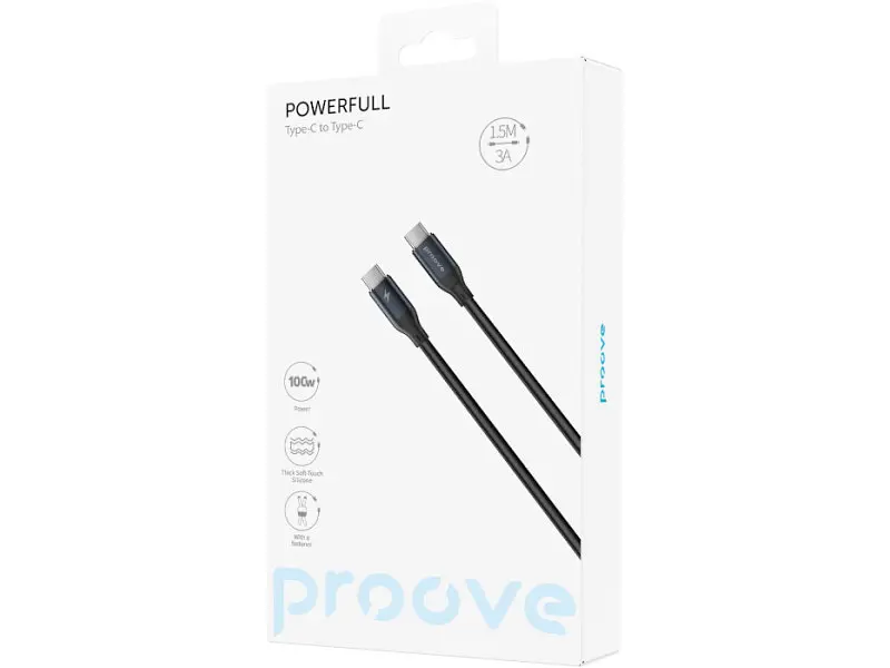 Кабель USB Type-C Proove PowerFull USB Type-C to USB Type-C 100W 1m Black (CCPF11002201) - фото 5