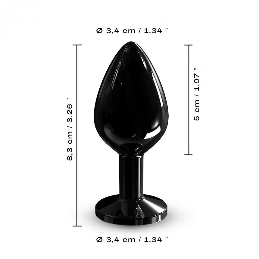 Металлическая анальная пробка с украшением в виде кристалла Dorcel – Diamond Plug, черная М - фото 8