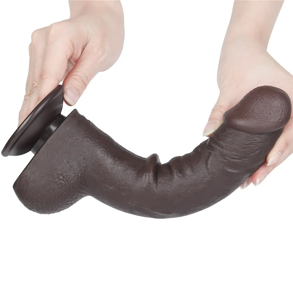 Фаллоимитатор Sliding-Skin Dual Layer Dong 9.5'' 24 см (черный) - фото 3