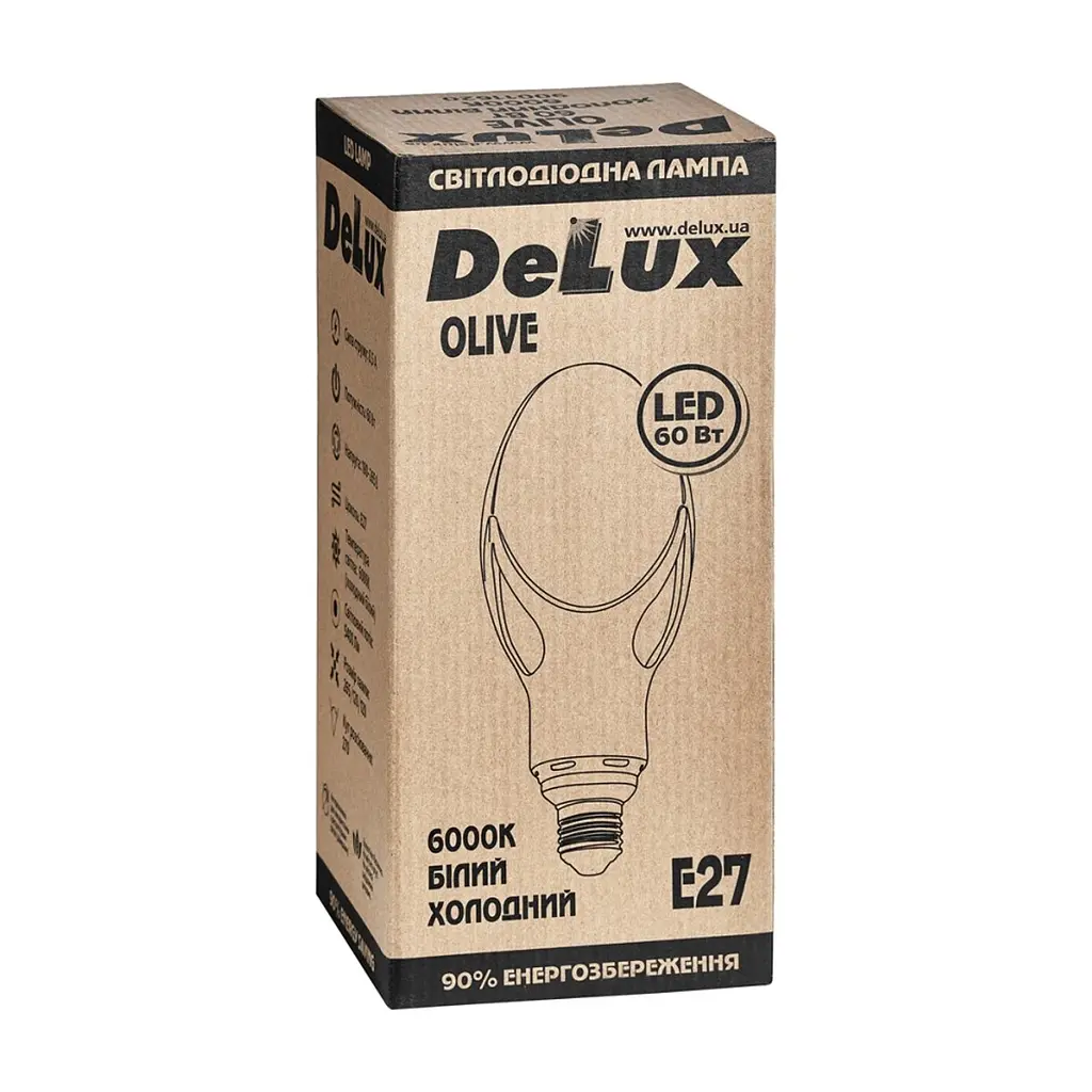 Лампочка Delux OLIVE 60w E27 6000K (90011620) - фото 3