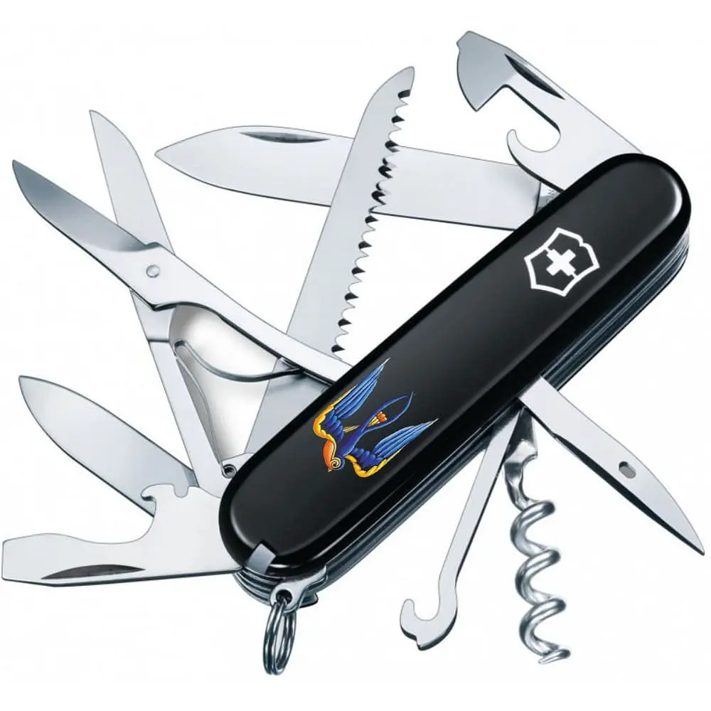 Ніж Victorinox Huntsman Ukraine 91мм 15функ чорн Ластівка - фото 4