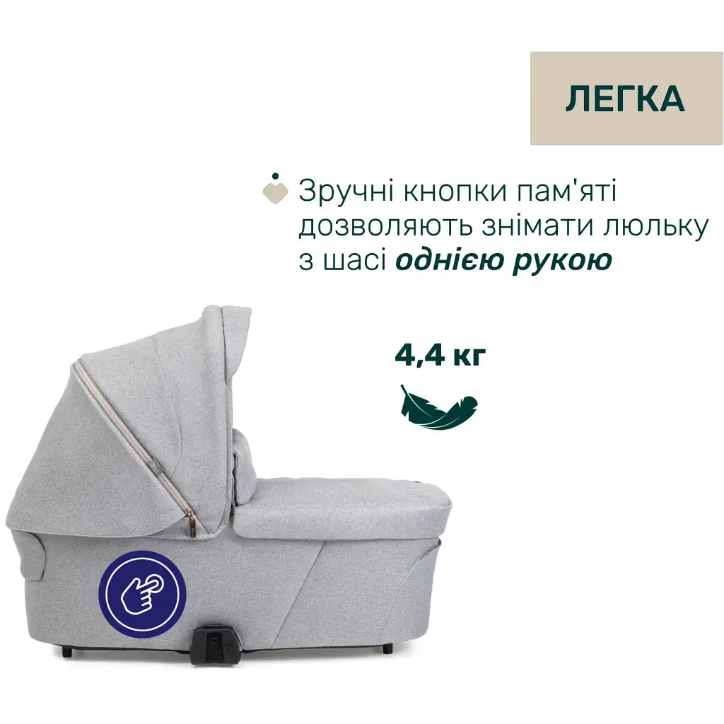 Коляска Chicco 2 в 1 Bellagio 2 світло-сіра (2900990903252) (87183.40.01) - фото 2