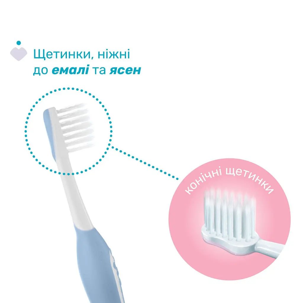Дитяча зубна щітка Chicco для перших зубів, 6-36 міс. блакитна (8058664174690) (12081.11) - фото 3