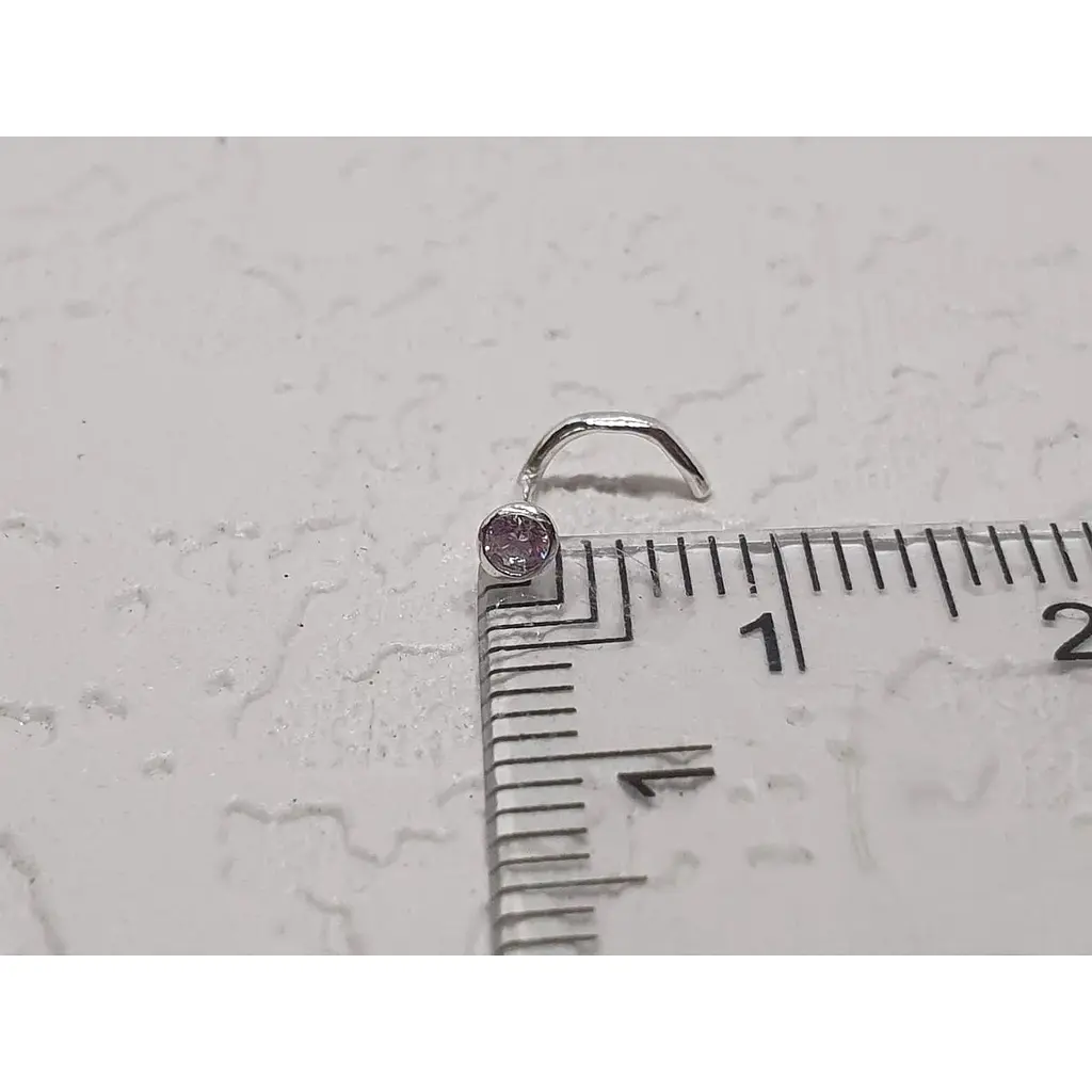 Серебряная серьга-пирсинг в нос Dear. 1023.8С Лаванда - фото 4