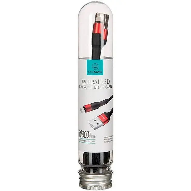 Кабель Usams US-SJ220 USB - Lightning (M/M), 1.2 м, Red (SJ220IP02) - фото 2