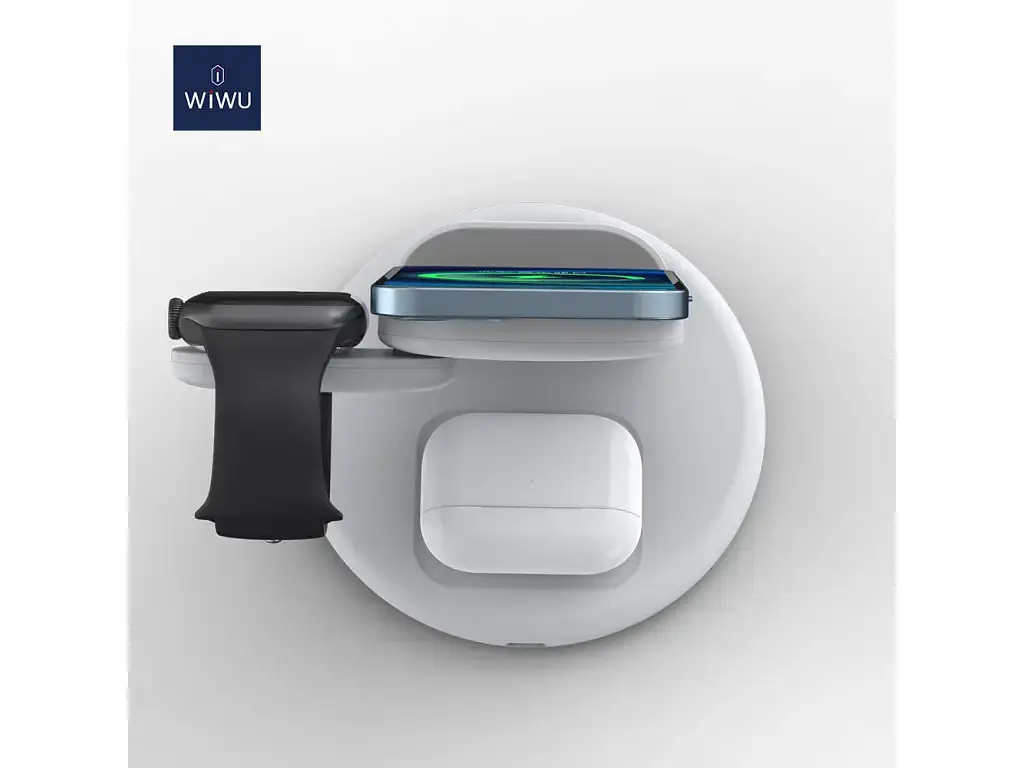 Бездротовий зарядний пристрій Wiwu Power Air 3-in-1 Wireless Charger White [PA3IN1] [73463] - фото 5