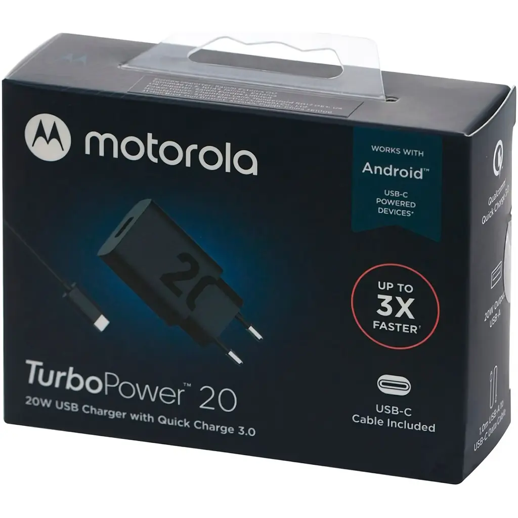 Сетевое зарядное устройство Motorola TurboPower 20W + Cable Type-C to Type-C Black [SJMC202-C] [117782] - фото 5