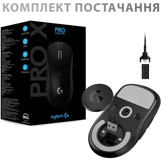 Миша бездротова Logitech G Pro X Superlight Wireless (910-005880) чорна - фото 8