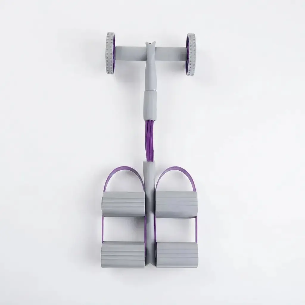 Фитнес эспандер 3 в 1 для тренировок Pedal Puller з роликом 52 х 25 х 7,5 см 4 посилені трубки - фото 8