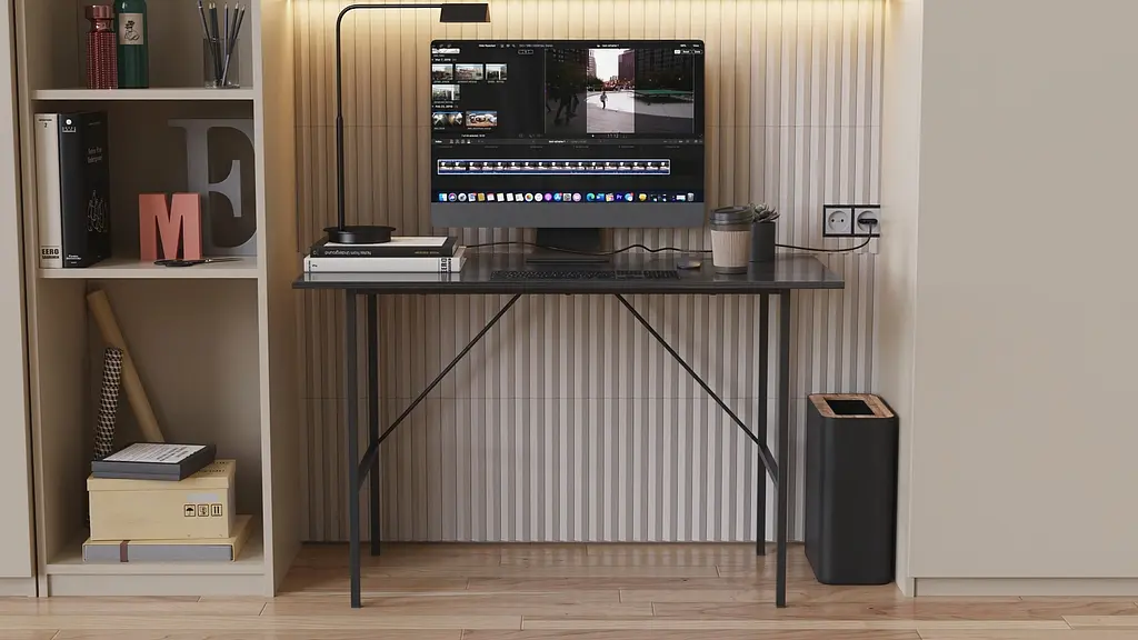 Стол письменный Line Тайм Ferrum-decor 750x1200x500 Черный металл ДСП Сосна Кембра 16 мм (FRD-104880) - фото 2