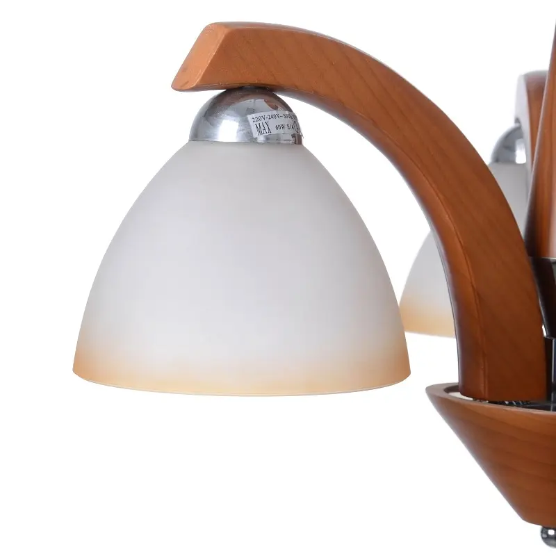 Люстра потолочная Brille деревянная E14 60W BR (BKL-404C/3) - фото 2