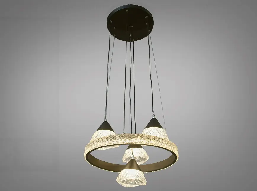 Сучасна LED люстра Diasha чорного кольору 2801/4BK - фото 4