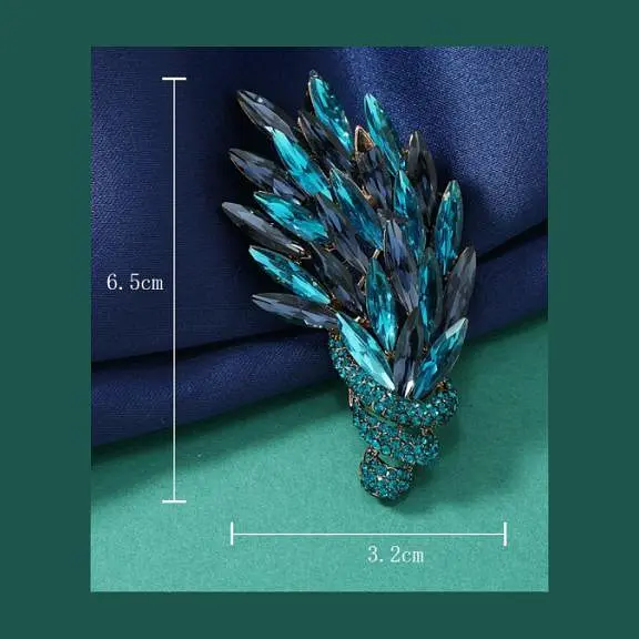Брошь Веточка синяя - фото 2