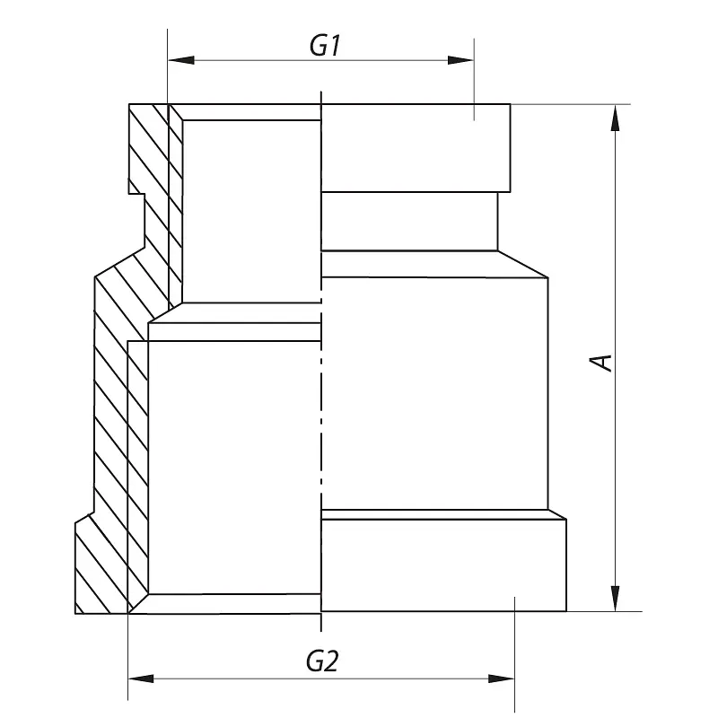 Муфта редукційна Koer 1/2"x3/8" (хром) Kf.C0406.chr KF0121 - фото 2
