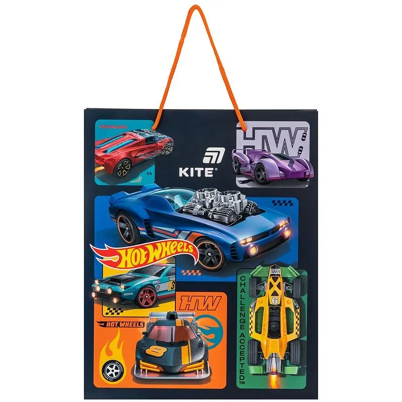 Набір подарункових пакетів Kite Hot Wheels 26 х 32 см 5 шт. (HW26-266) - фото 2