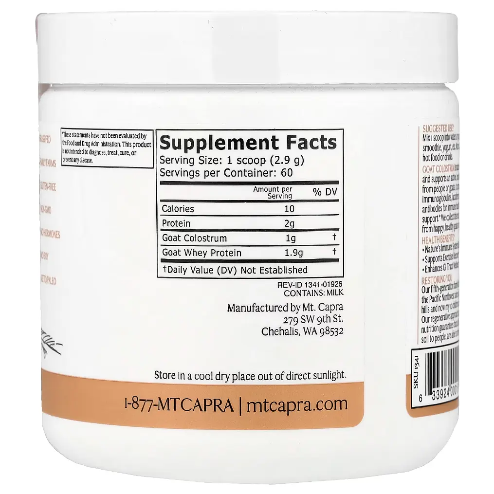 Молозиво (Colostrum) та Лактоферин Goat Colostrum Powder 174 грам Mt. Capra vit0005366 - фото 2