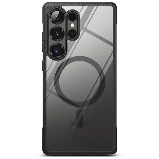 Прозрачный чехол Ringke Fusion Bold Magnetic Magsafe Black для Samsung S25 Ultra - фото 2