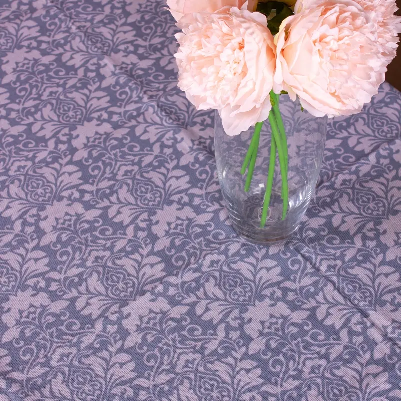 Скатерть MirSon №217 Blue patterns 260x130 см рогожка - фото 2