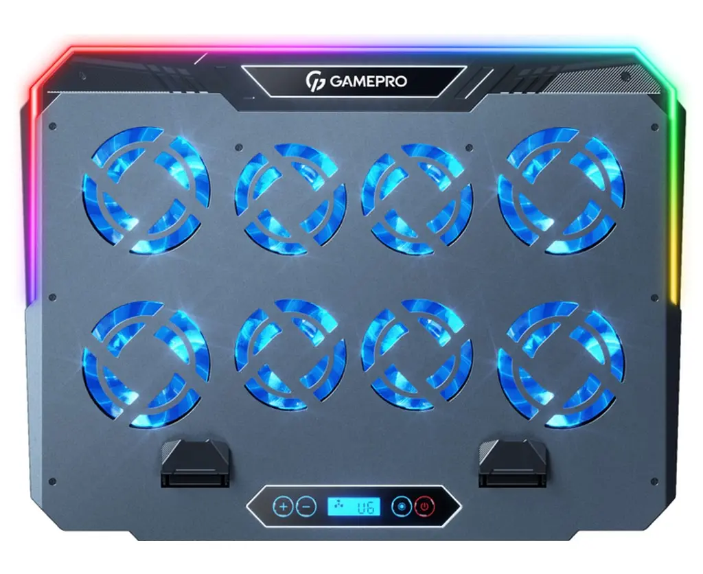 Охолоджувальна підставка для ноутбука до 17,3 дюймів GamePro GPCP-1040 RGB 2xUSB 8xfans - фото 2
