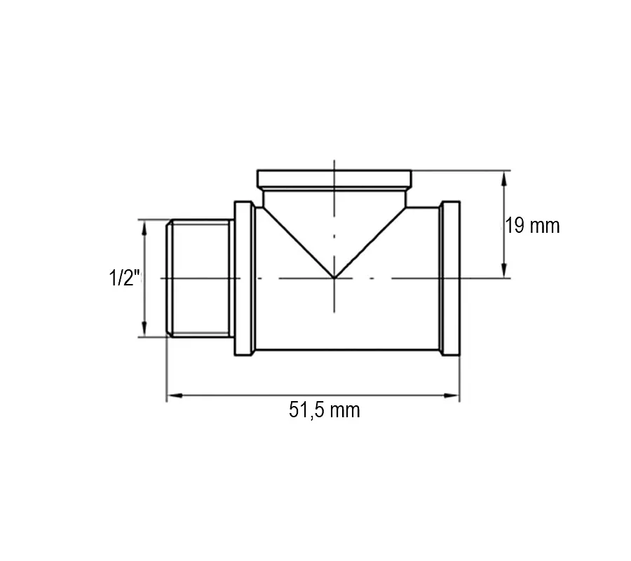 Трійник Koer Kf.T06FFM.Wn 1/2'' Ввз (без нікелю) KR3030 - фото 2