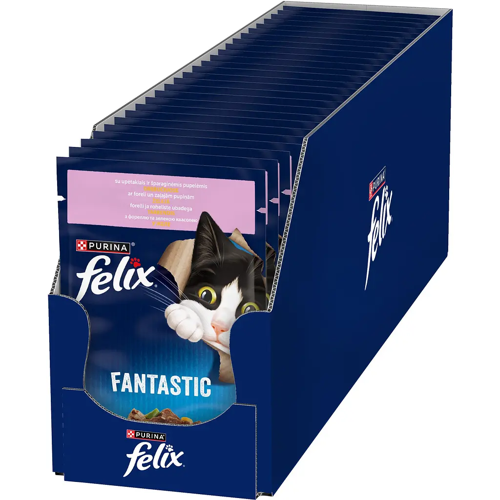 Вологий корм для котів Felix Fantastic з фореллю та зеленими бобами 85 г - фото 4