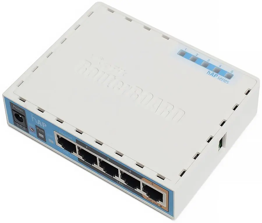 Маршрутизатор Mikrotik RB951Ui-2ND hAP with 650MHz CPU, 64MB RAM, 5xLAN, built-in 2.4Ghz 802.11b/g/n - фото 4