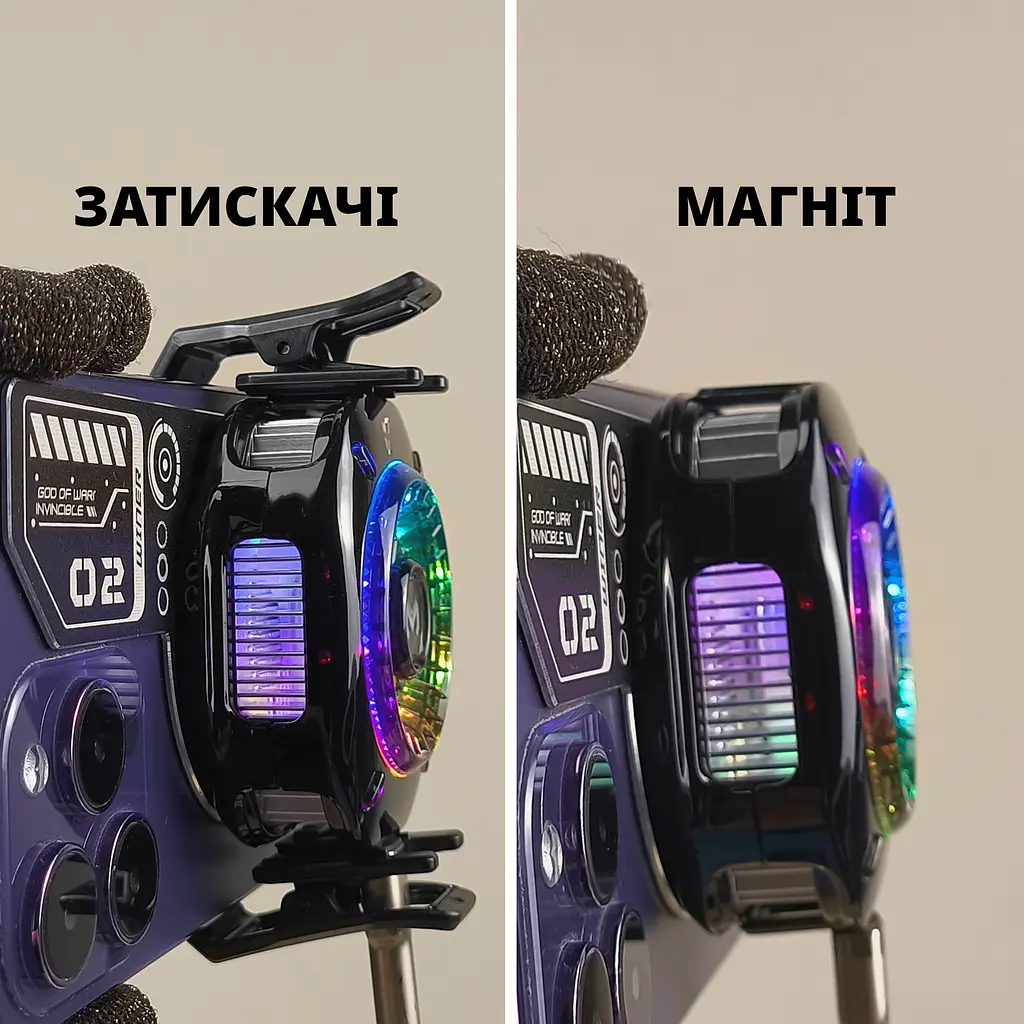 Ігровий кулер для телефону MEMO CX10 Pro RGB + ігрові напальчники MEMO FS01 - фото 5