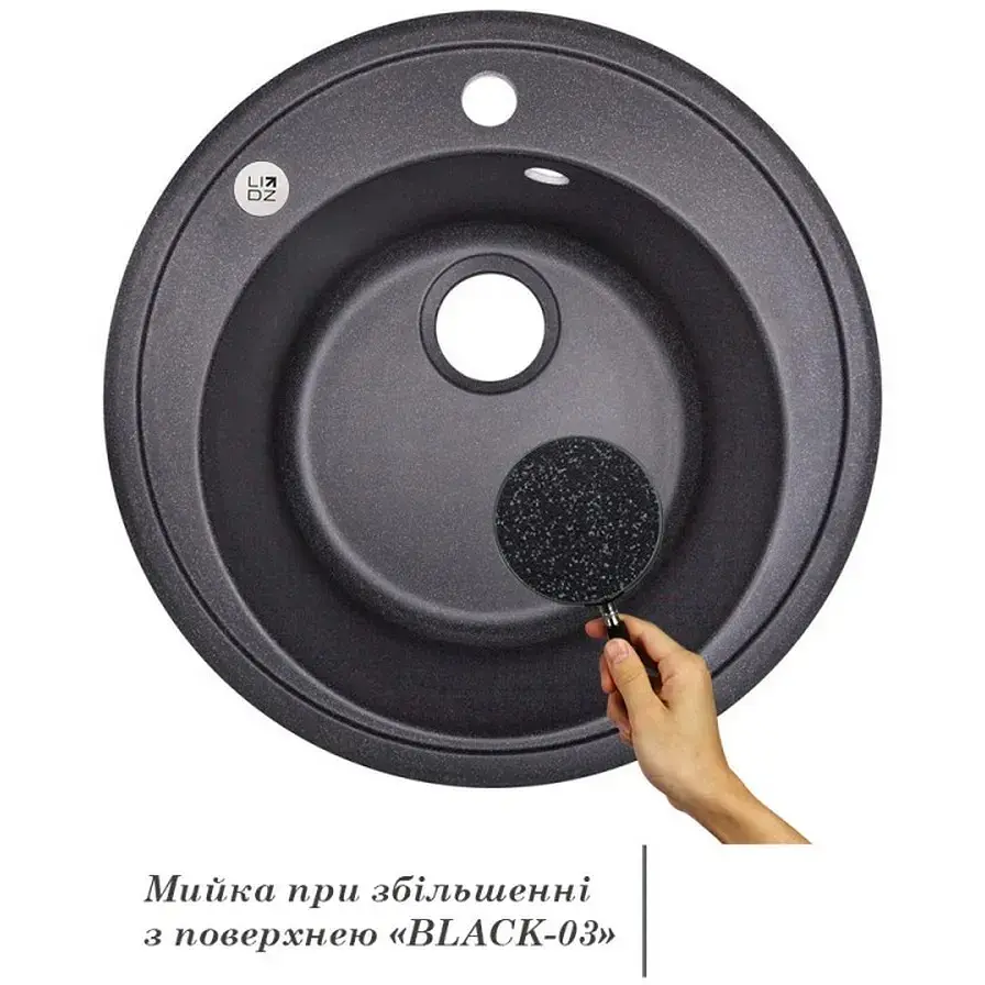 Мийка кухонна Lidz D510/200 BLA-03 (LIDZBLA03D510200) - фото 4